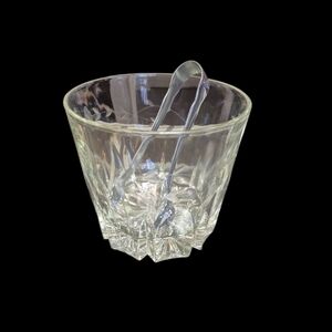 Elegant Clear Glass Tumbler with Tongs